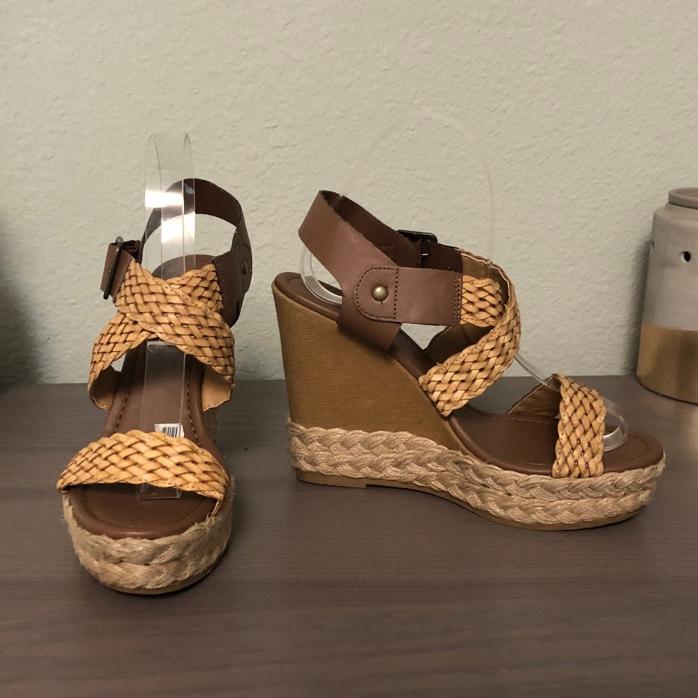 Platform Wedge Espadrilles - Size 7